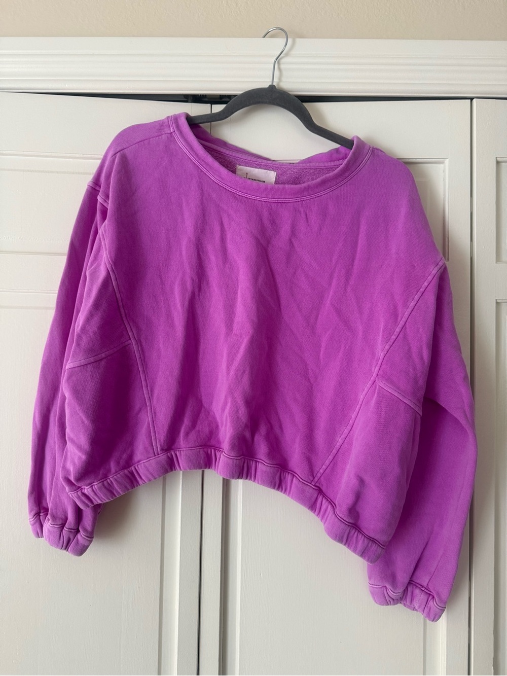 Anthropologie Purple Crop Sweatshirt XS